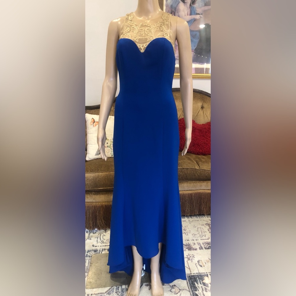 Marchesa Norte Sleeveless High low Royal Blue Evening Dress 0, XS NWT